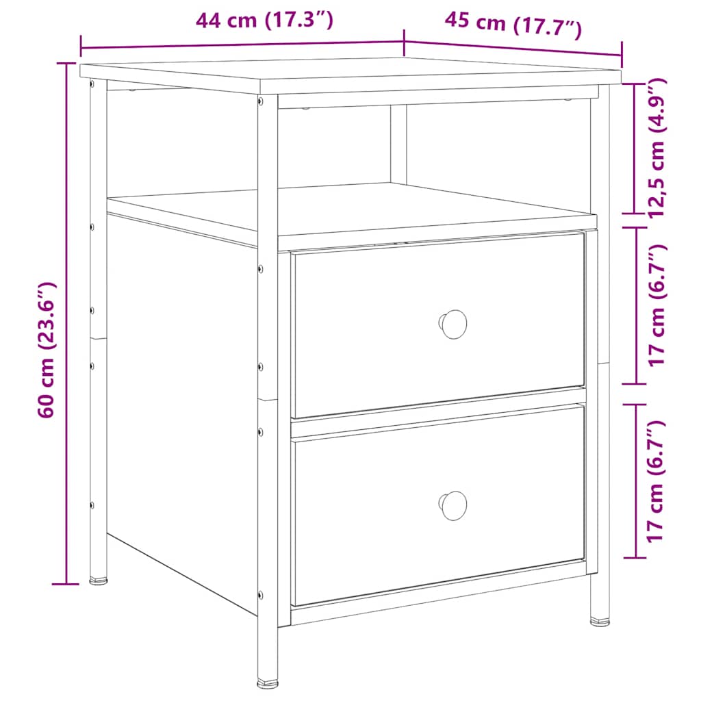Sängbord Nattduksbord Artisan Ek 44x45x60 cm