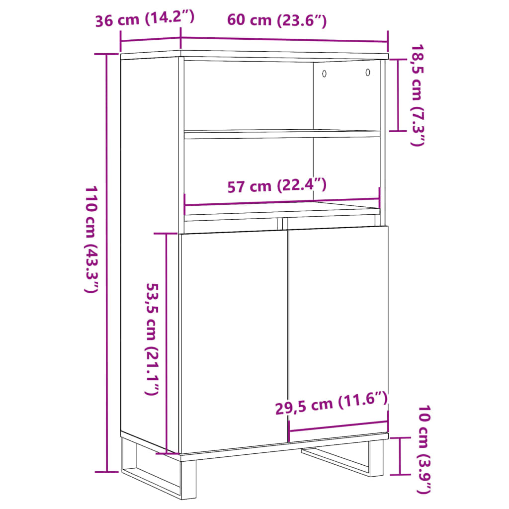 Skåp Artisan Ek 60x36x110 cm