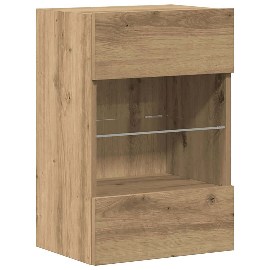 Nástenné skrinky s LED osvetlením pre TV 2 st artisan ek 40x30x60,5 cm