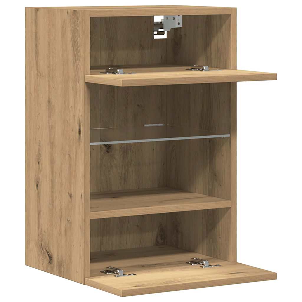 Nástenné skrinky s LED osvetlením pre TV 2 st artisan ek 40x30x60,5 cm