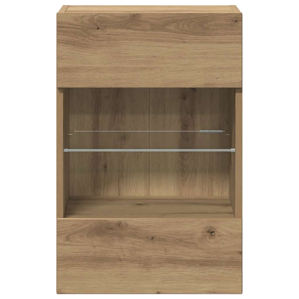 Nástenné skrinky s LED osvetlením pre TV 2 st artisan ek 40x30x60,5 cm