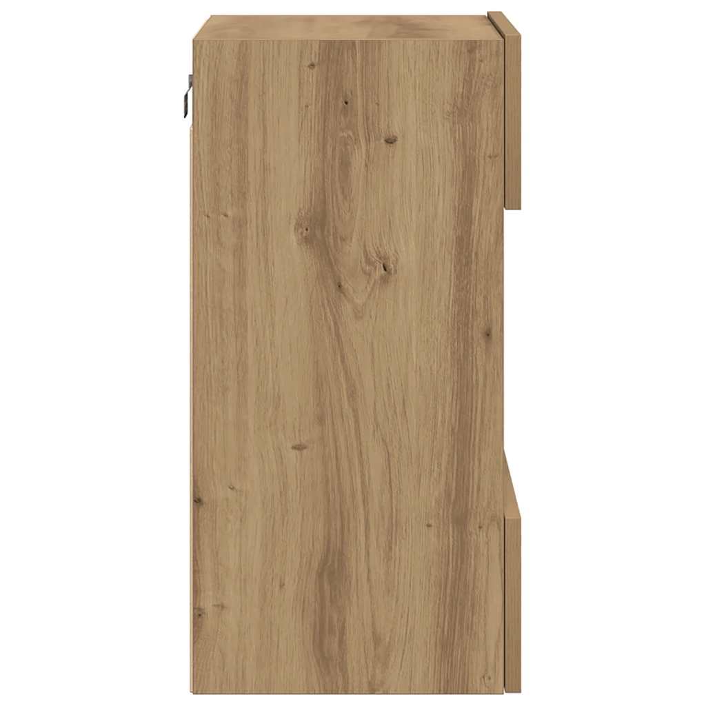 Nástenné skrinky s LED osvetlením pre TV 2 st artisan ek 40x30x60,5 cm