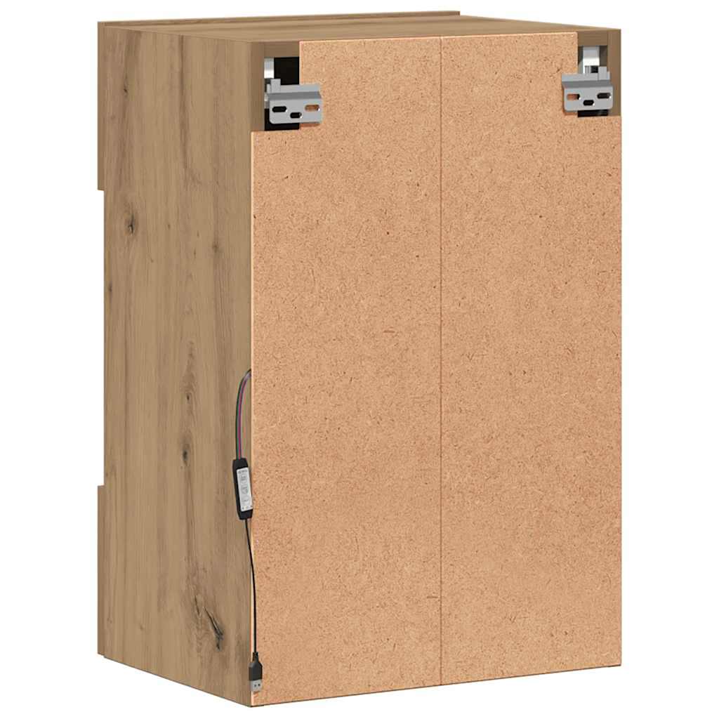Nástenné skrinky s LED osvetlením pre TV 2 st artisan ek 40x30x60,5 cm