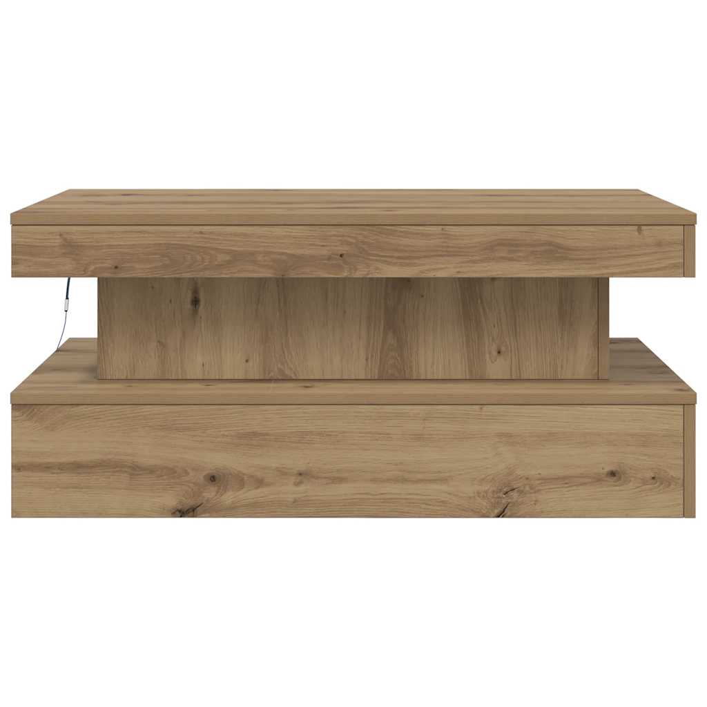 Soffbord med LED ek 90x50x40 cm