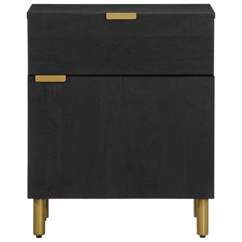 Sängbord svart 50x33x60 cm konstruerat trä