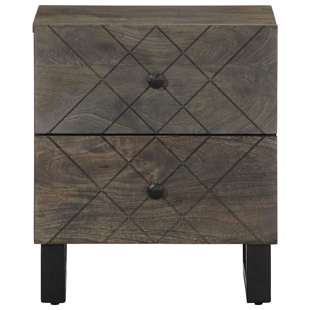 Sängbord 2 st svart 40x33x46 cm massivt mangoträ