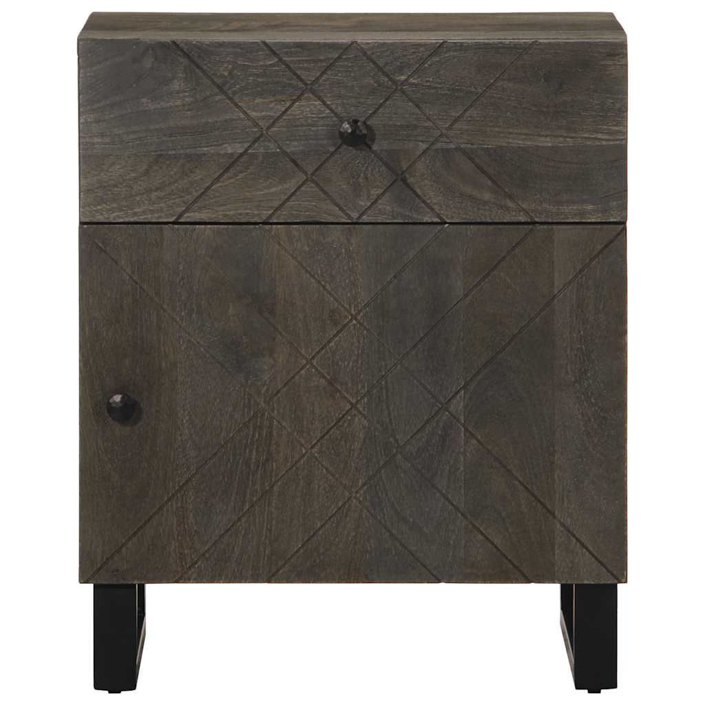 Sängbord svart 50x33x60 cm massivt mangoträ