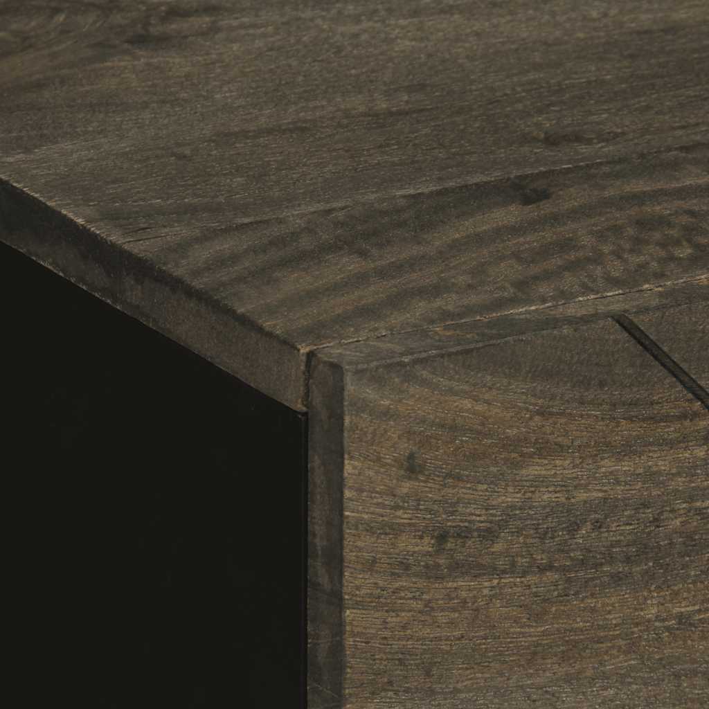 Sängbord svart 50x33x62 cm massivt mangoträ
