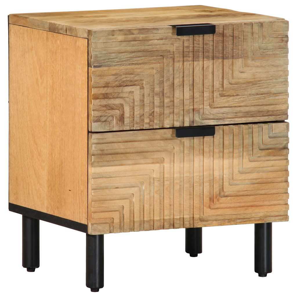 Sängbord 2 st brun 40x33x46 cm mango i massivt trä
