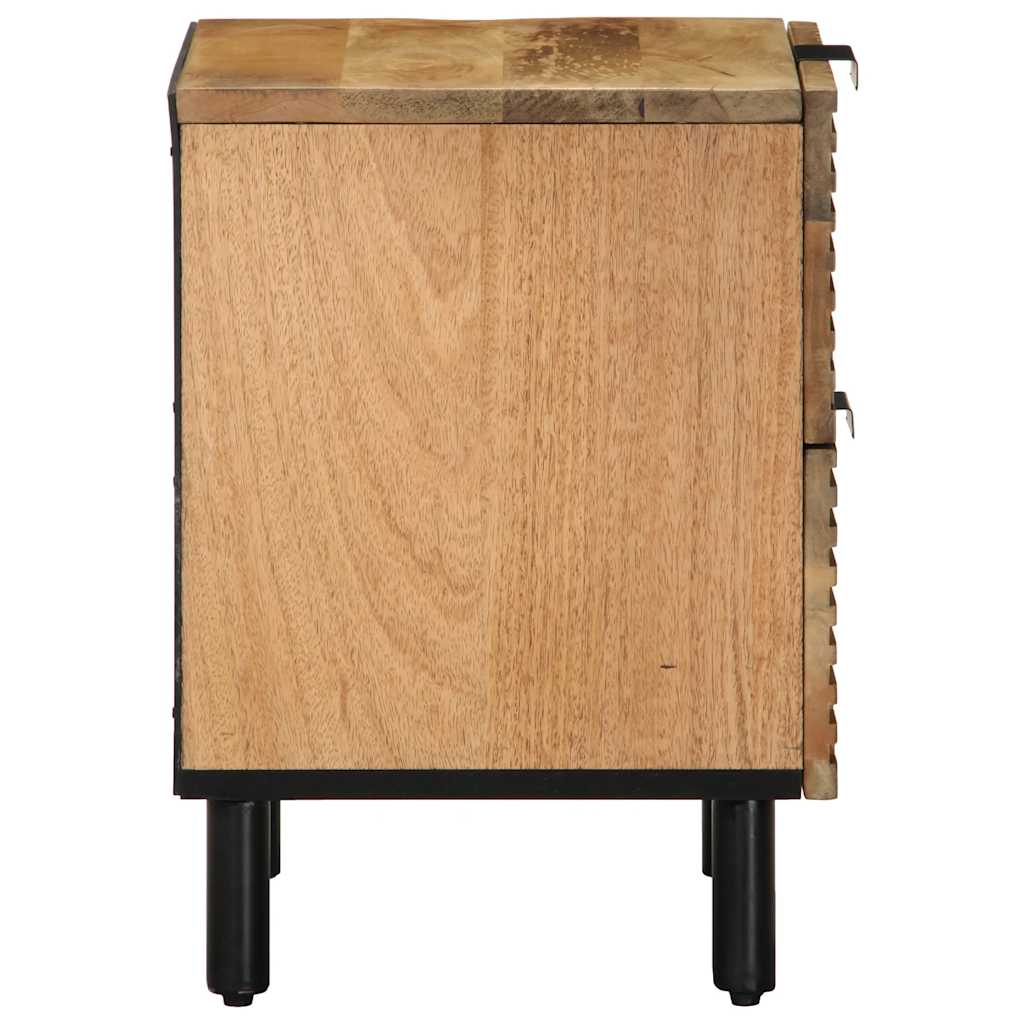 Sängbord 2 st brun 40x33x46 cm mango i massivt trä