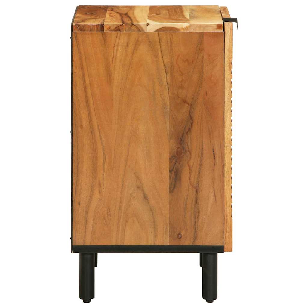 Badrumsskåp med hylla Brun 38 x 33.5 x 58 cm Massivt akaciaträ