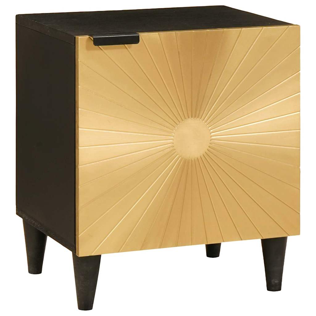 Sängbord 2 pcs Svart och Guld 40 x 33.5 x 46 cm