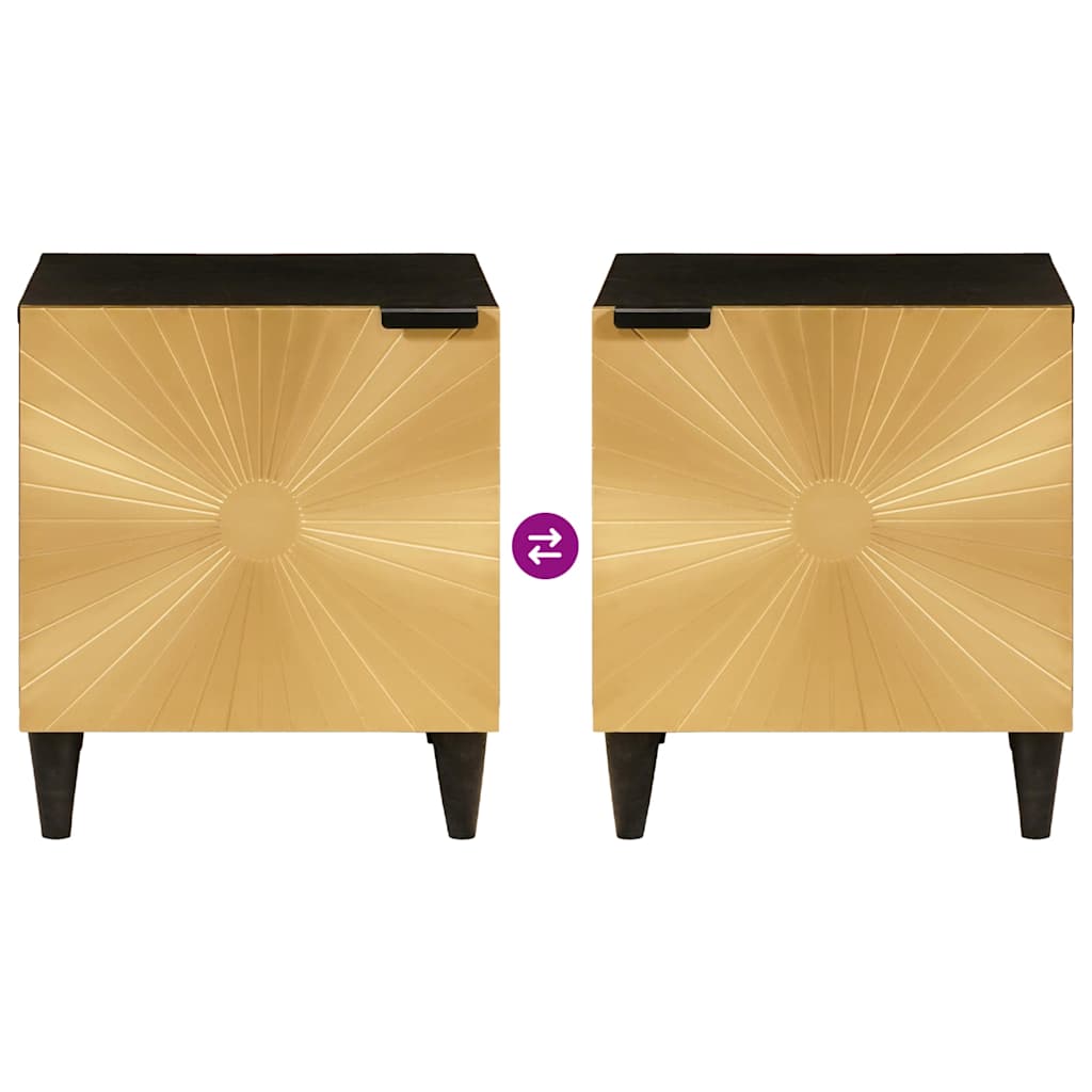 Sängbord 2 pcs Svart och Guld 40 x 33.5 x 46 cm