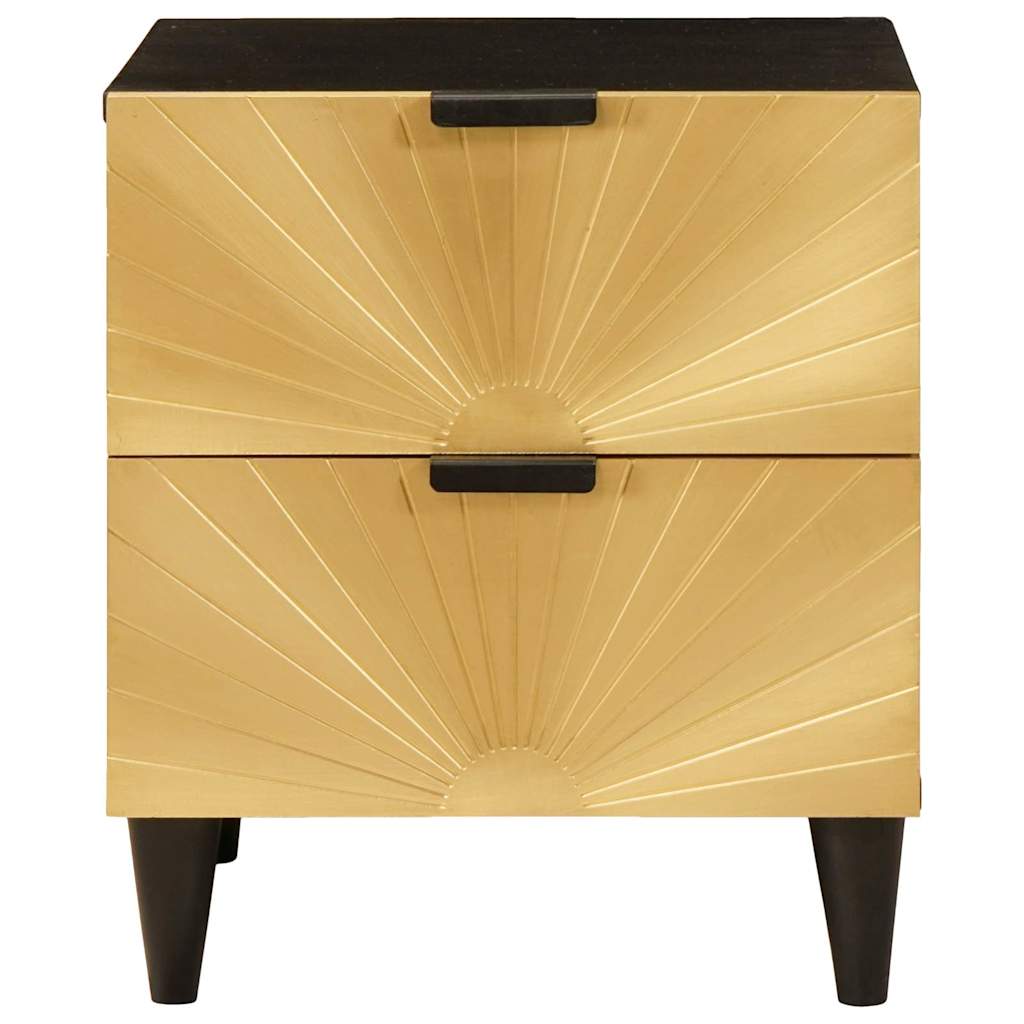 Sängbord med låda 2 pcs Svart och Guld 40 x 33.5 x 46 cm