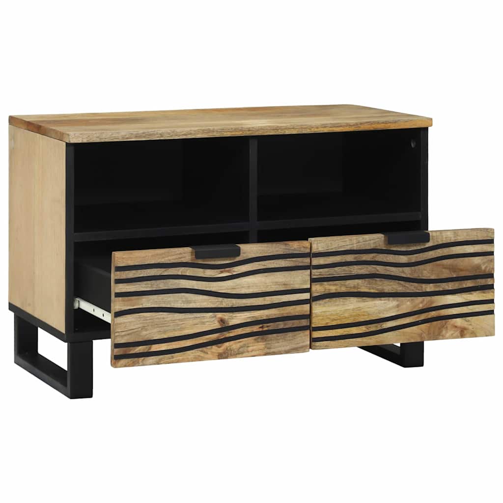 TV-skåp med låda Brun 70 x 33 x 46 cm massivt mangoträ