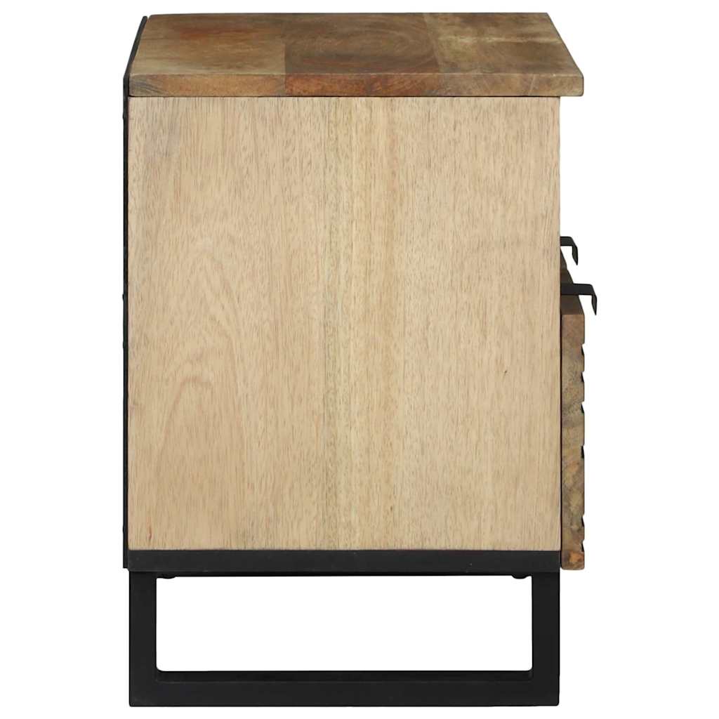 TV-skåp med låda Brun 70 x 33 x 46 cm massivt mangoträ
