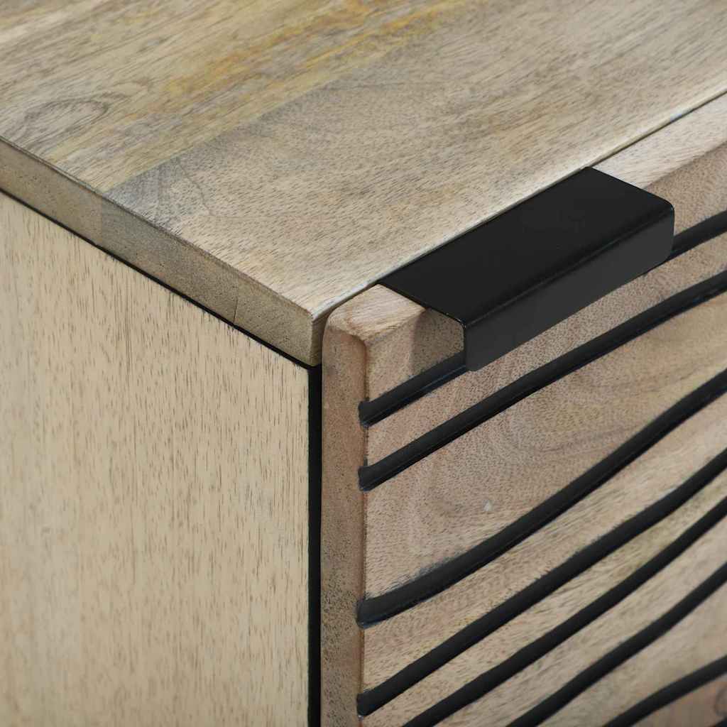 Sängbord 2 pcs Naturfärg 40 x 33 x 46 cm massivt mangoträ