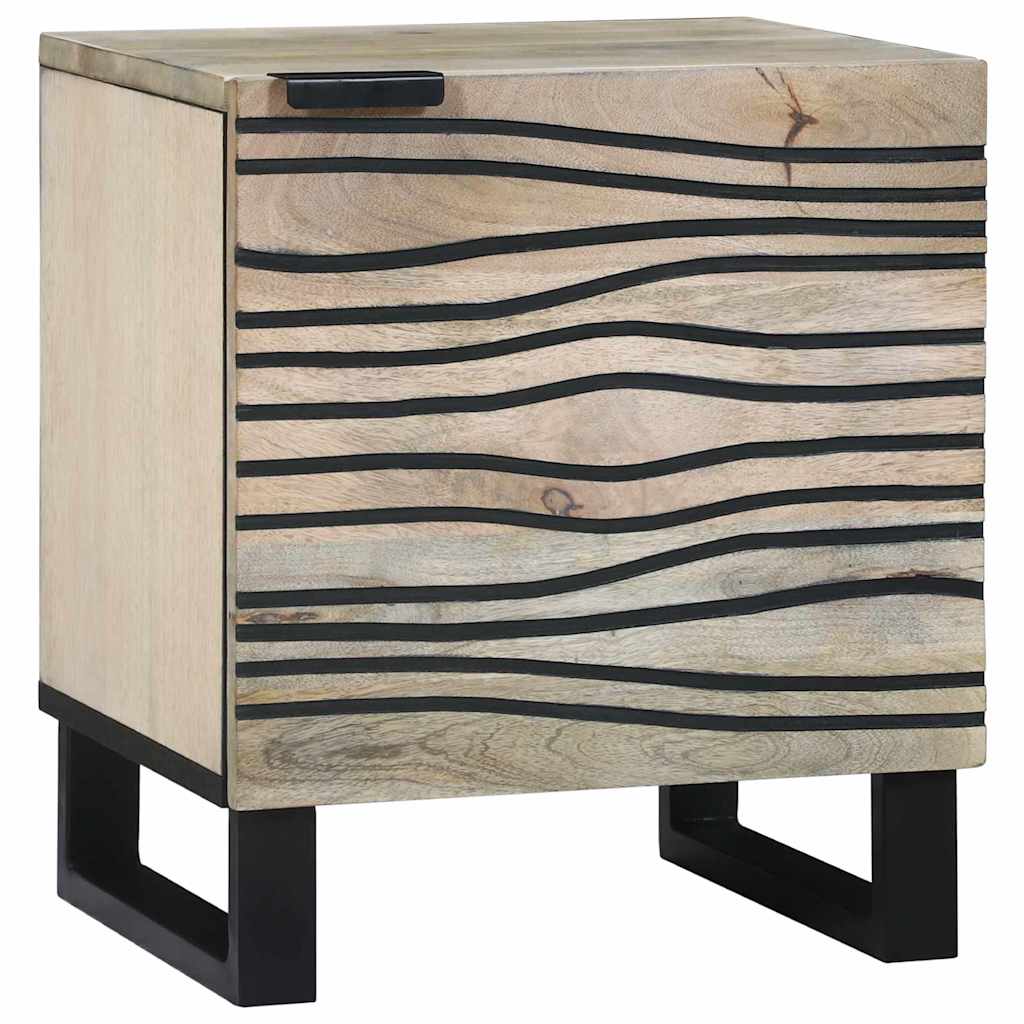Sängbord 2 pcs Naturfärg 40 x 33 x 46 cm massivt mangoträ