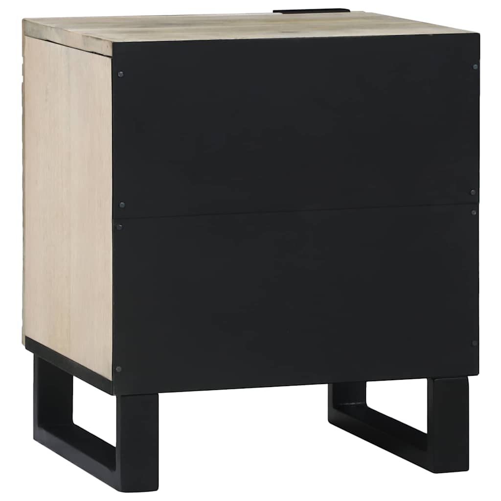 Sängbord 2 pcs Naturfärg 40 x 33 x 46 cm massivt mangoträ