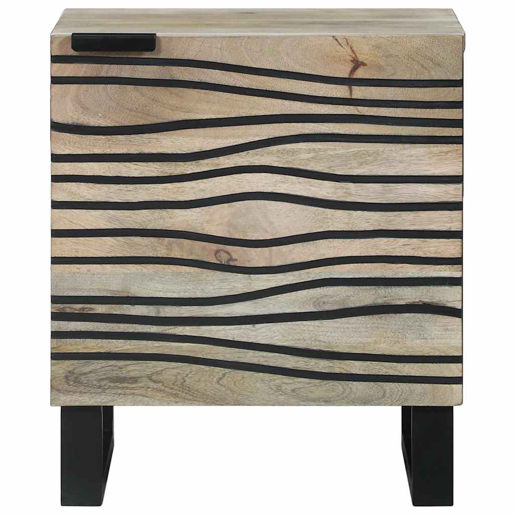 Sängbord 2 pcs Naturfärg 40 x 33 x 46 cm massivt mangoträ