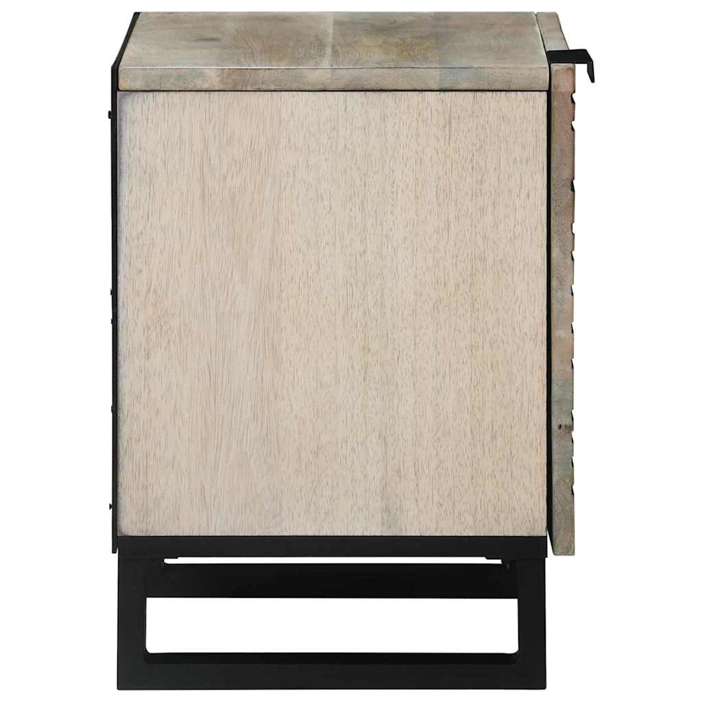 Sängbord 2 pcs Naturfärg 40 x 33 x 46 cm massivt mangoträ