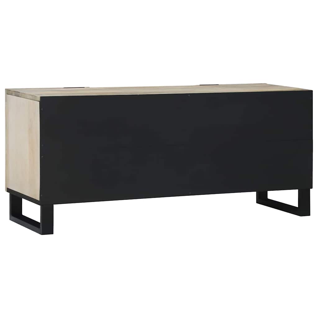 TV-skåp Vit 105 x 33 x 46 cm massivt mangoträ