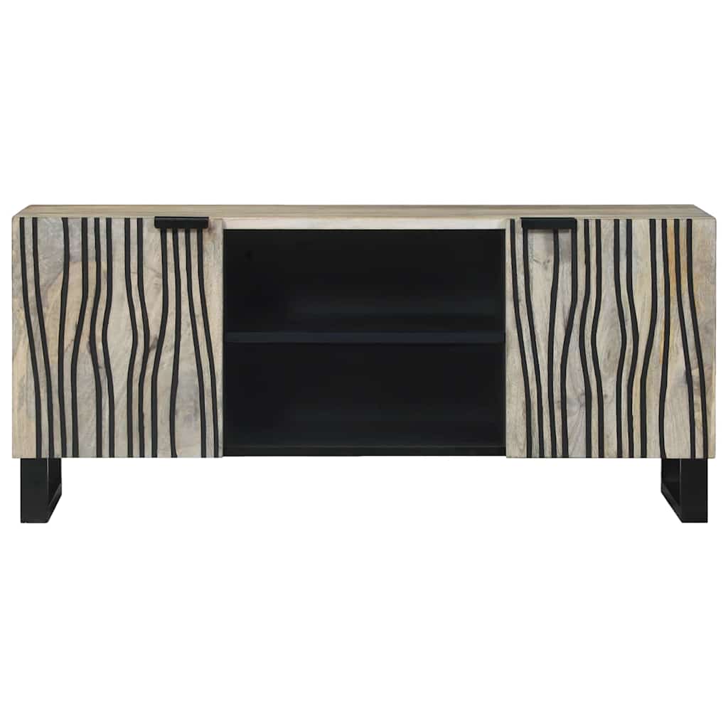 TV-skåp Vit 105 x 33 x 46 cm massivt mangoträ