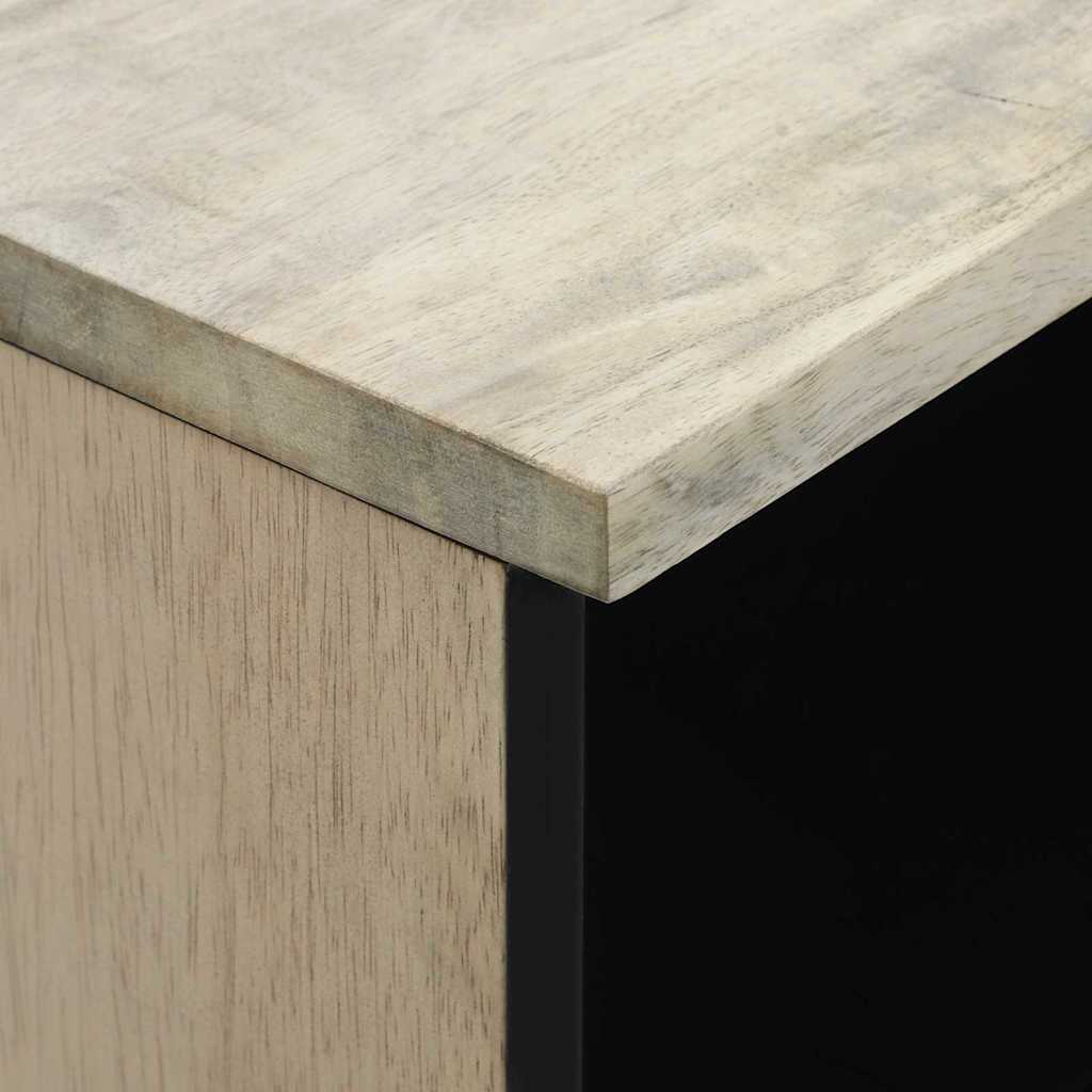 TV-skåp med låda Vit 70 x 33 x 46 cm massivt mangoträ