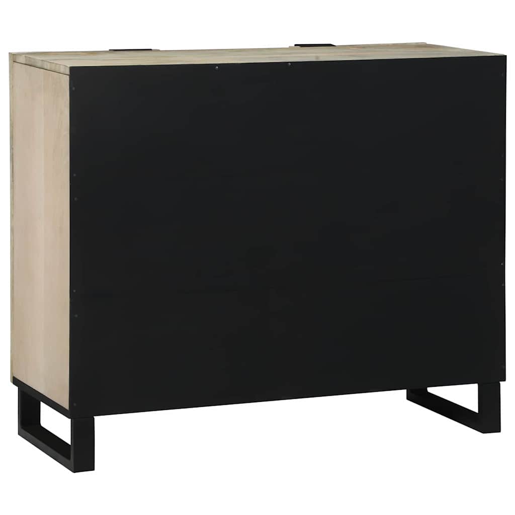 Skåp Vit 90 x 33 x 75 cm massivt mangoträ