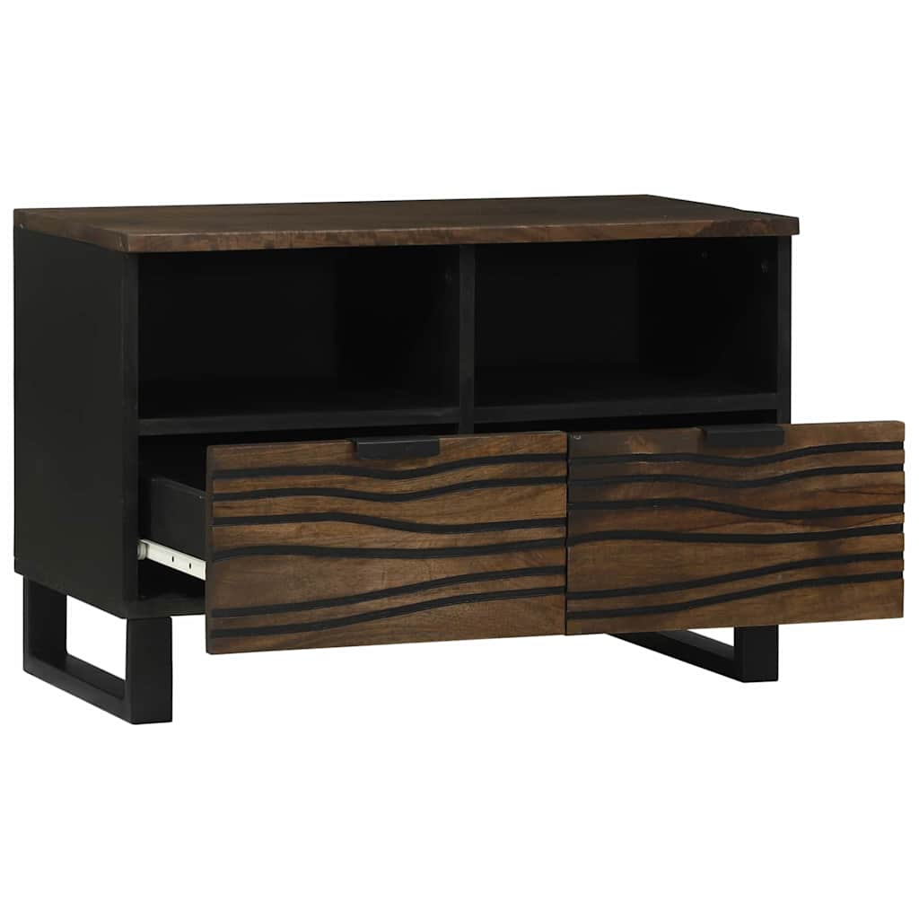 XXXXX TV-skåp med låda Brun 70 x 33 x 46 cm massivt mangoträ