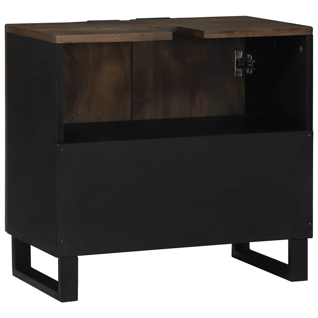 Tvättställsskåp Brun och svart 62 x 33 x 58 cm Massivt Mangoträ