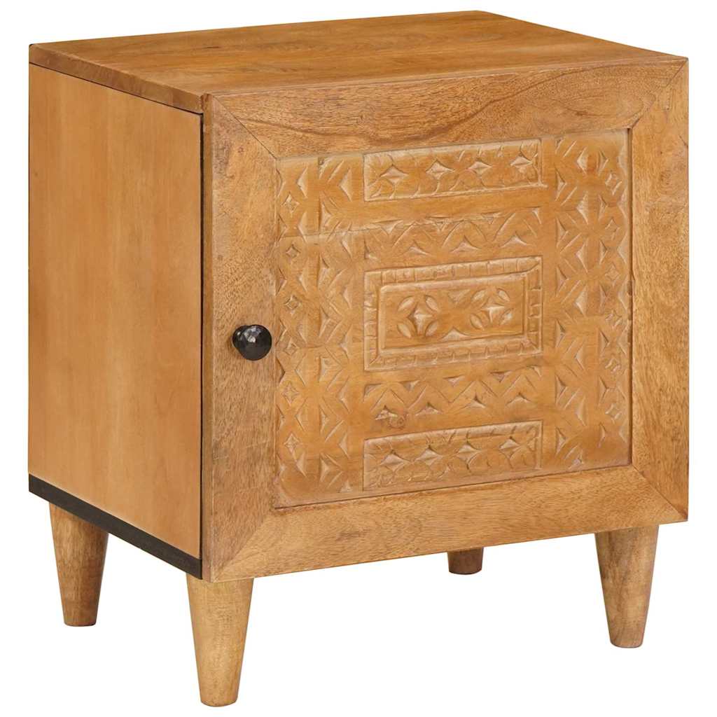 Sängbord 2 pcs Ljusbrun 40 x 33 x 46 cm massivt mangoträ