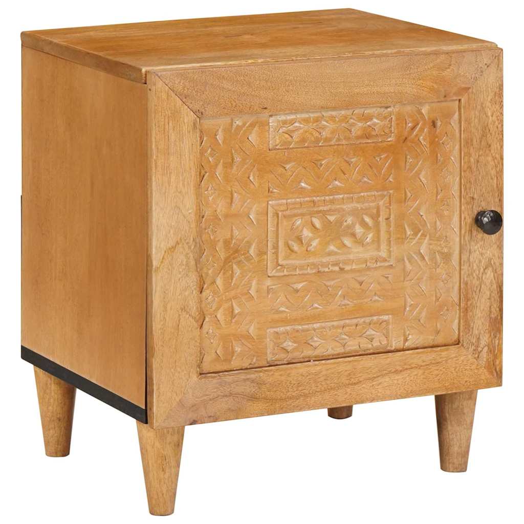 Sängbord 2 pcs Ljusbrun 40 x 33 x 46 cm massivt mangoträ
