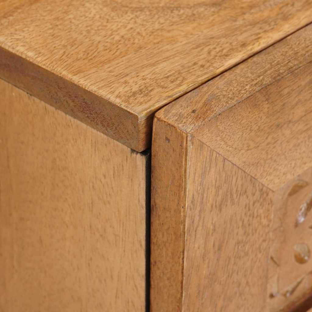 Sängbord 2 pcs Ljusbrun 40 x 33 x 46 cm massivt mangoträ