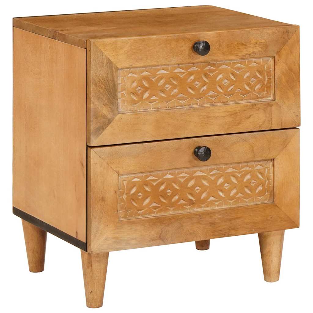 Sängbord 2 pcs Ljusbrun 40 x 33 x 46 cm massivt mangoträ