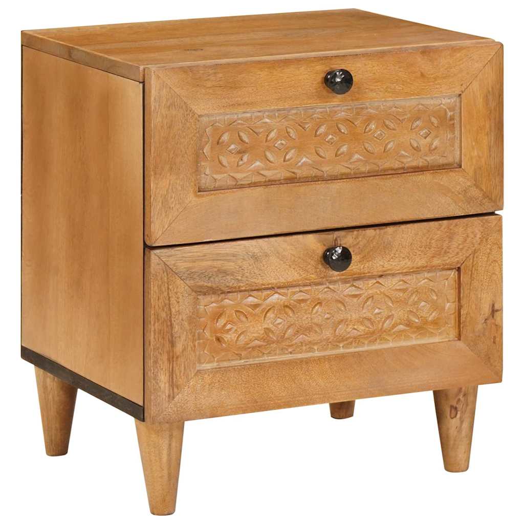 Sängbord 2 pcs Ljusbrun 40 x 33 x 46 cm massivt mangoträ