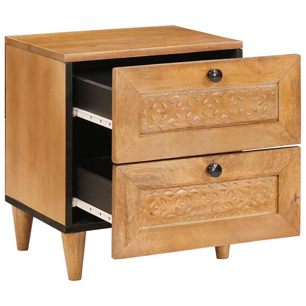 Sängbord 2 pcs Ljusbrun 40 x 33 x 46 cm massivt mangoträ