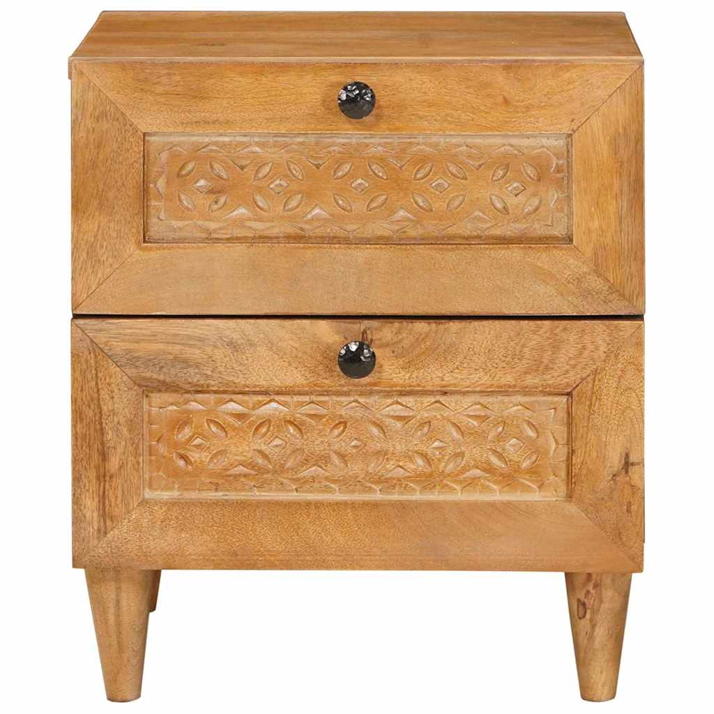 Sängbord 2 pcs Ljusbrun 40 x 33 x 46 cm massivt mangoträ