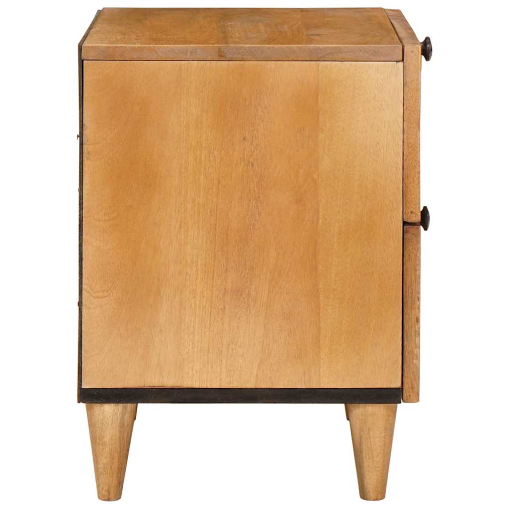 Sängbord 2 pcs Ljusbrun 40 x 33 x 46 cm massivt mangoträ