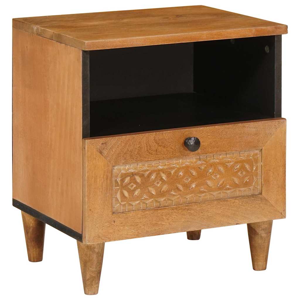 Sängbord 2 pcs Ljusbrun 40 x 33 x 46 cm massivt mangoträ