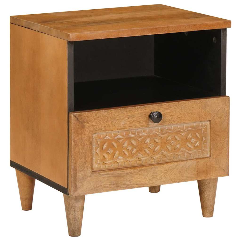 Sängbord 2 pcs Ljusbrun 40 x 33 x 46 cm massivt mangoträ