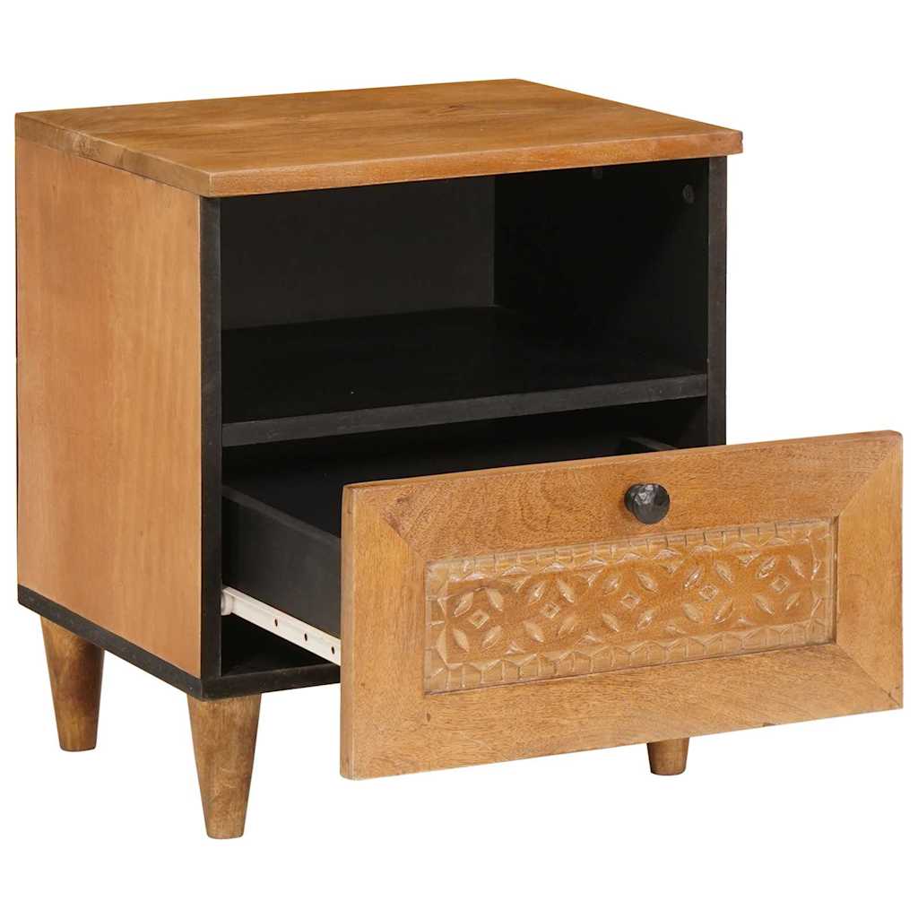 Sängbord 2 pcs Ljusbrun 40 x 33 x 46 cm massivt mangoträ