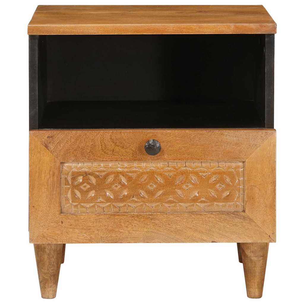 Sängbord 2 pcs Ljusbrun 40 x 33 x 46 cm massivt mangoträ