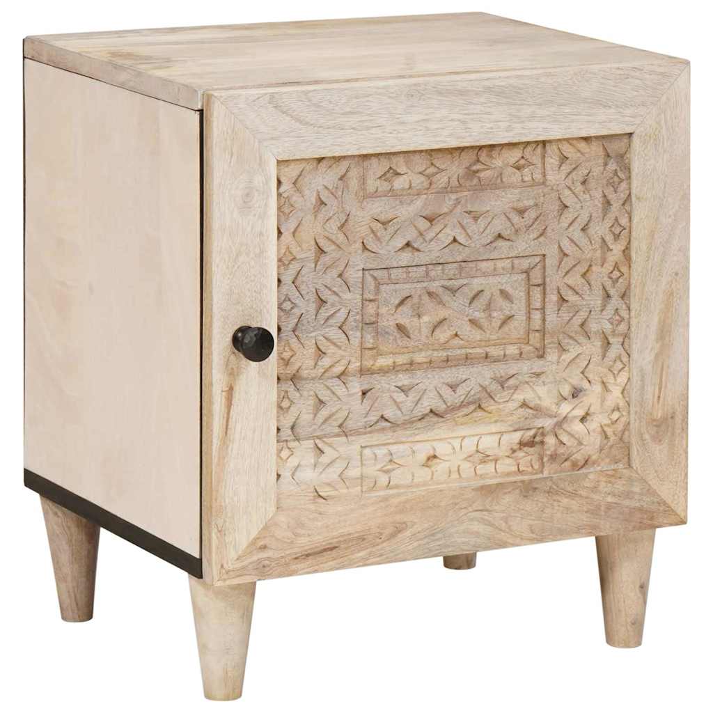 Sängbord 2 pcs Beige 40 x 33 x 46 cm massivt mangoträ