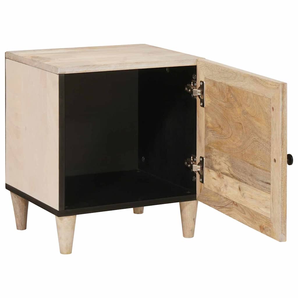 Sängbord 2 pcs Beige 40 x 33 x 46 cm massivt mangoträ