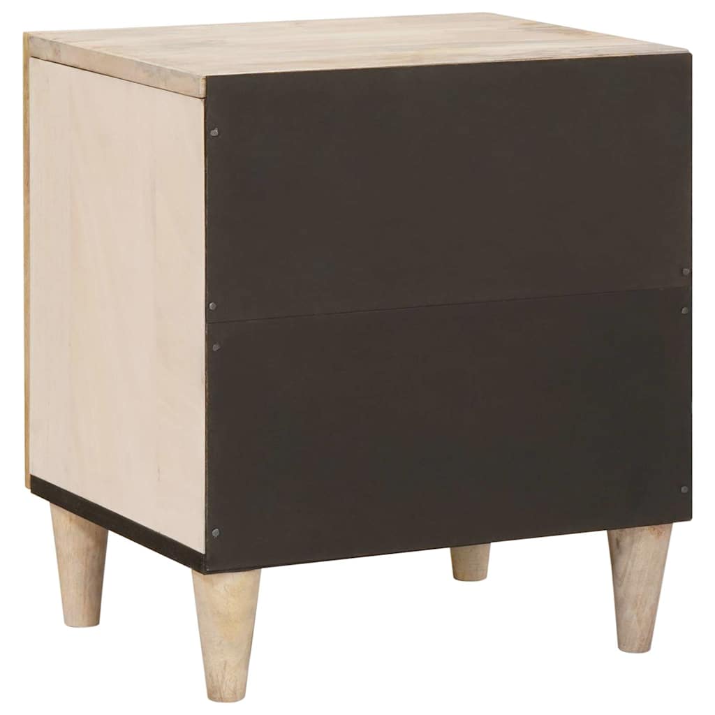 Sängbord 2 pcs Beige 40 x 33 x 46 cm massivt mangoträ