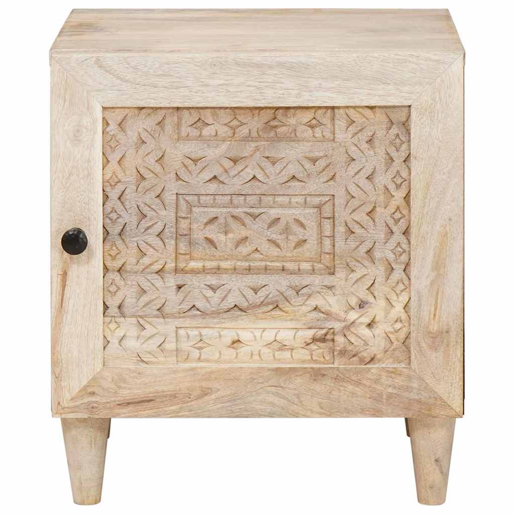 Sängbord 2 pcs Beige 40 x 33 x 46 cm massivt mangoträ
