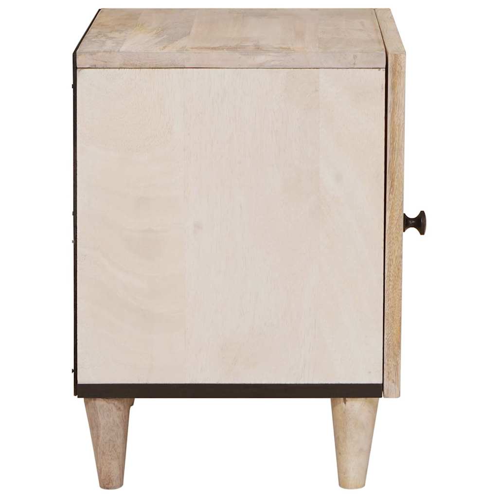 Sängbord 2 pcs Beige 40 x 33 x 46 cm massivt mangoträ