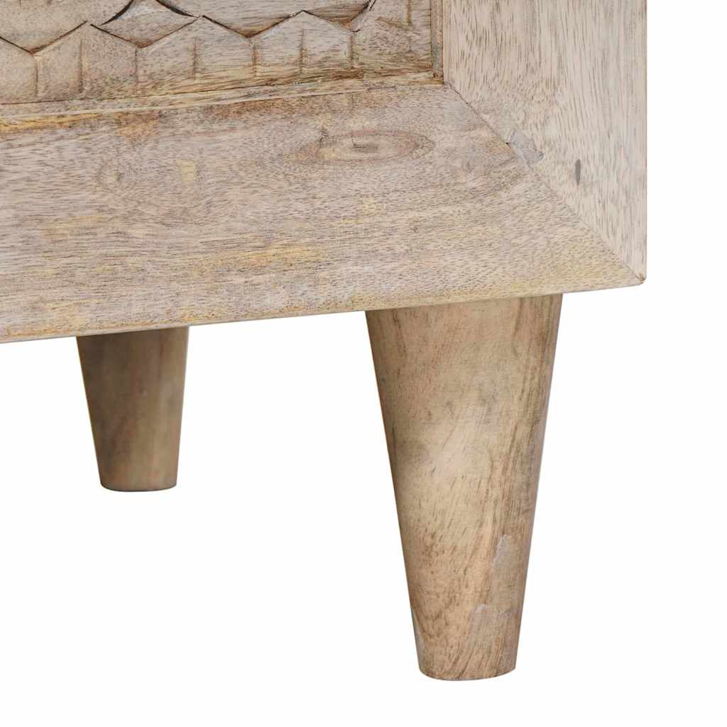 Sängbord med låda 2 pcs Beige 40 x 33 x 46 cm massivt mangoträ