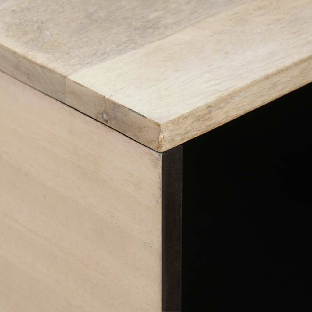 Soffbord Trä med hylla Beige 80 x 50 x 40 cm massivt mangoträ